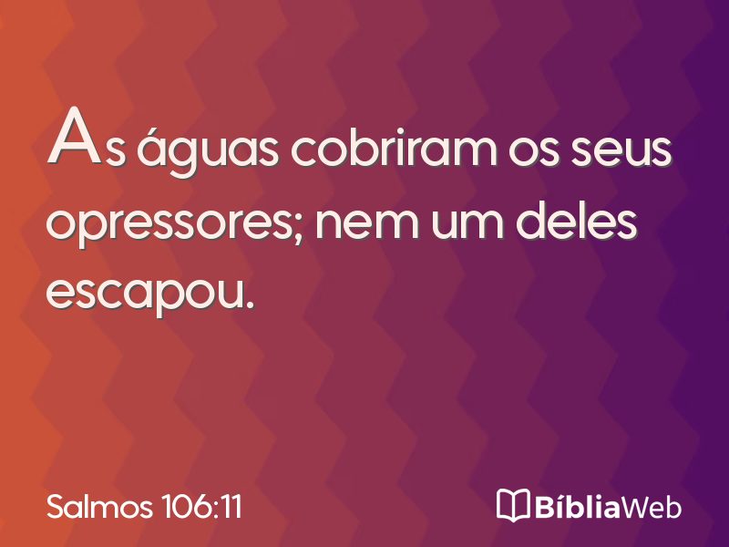 Salmos 106:11 em imagem para compartilhar