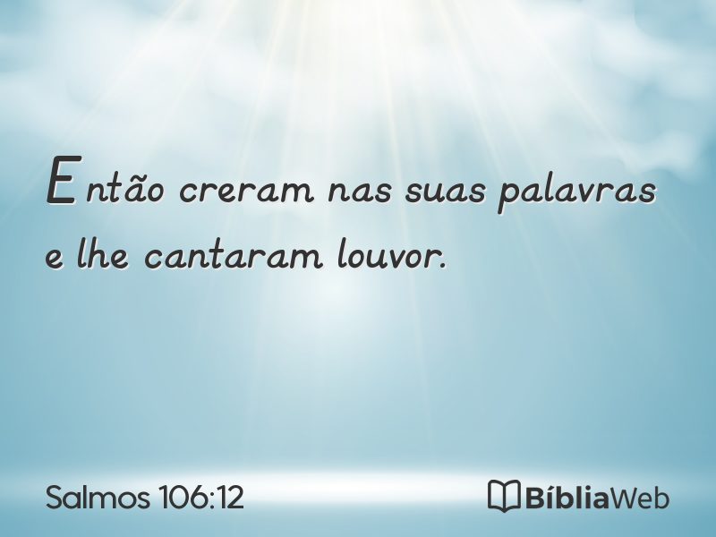 Salmos 106:12 em imagem para compartilhar