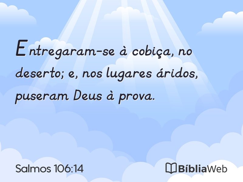 Salmos 106:14 em imagem para compartilhar