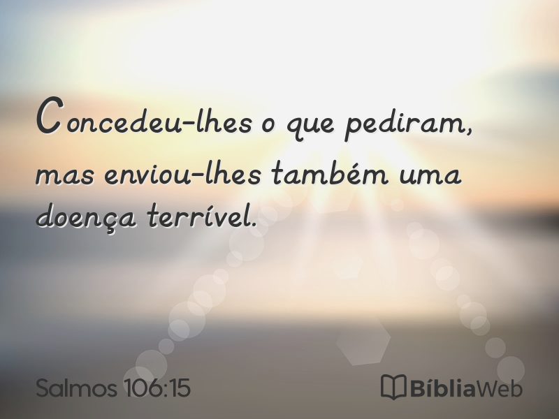 Salmos 106:15 em imagem para compartilhar