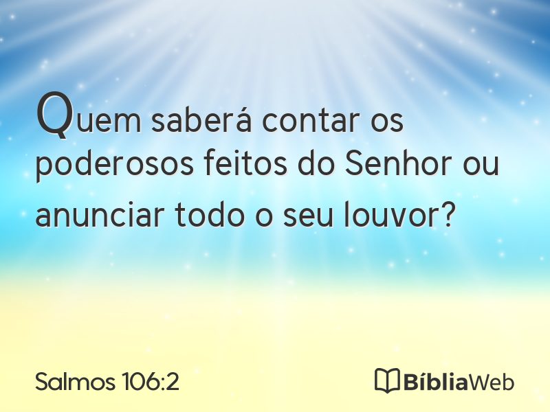 Salmos 106:2 em imagem para compartilhar