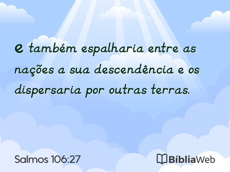 Salmos 106:27 em imagem para compartilhar