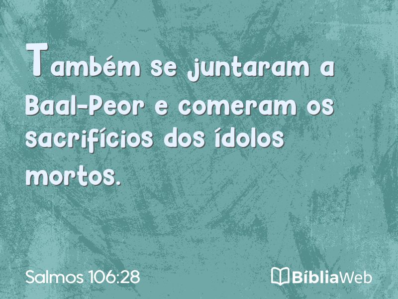 Salmos 106:28 em imagem para compartilhar