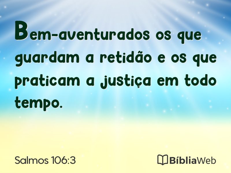 Salmos 106:3 em imagem para compartilhar