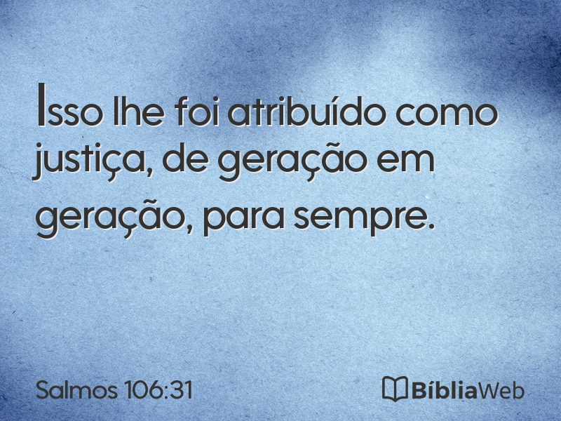 Salmos 106:31 em imagem para compartilhar