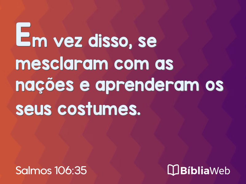 Salmos 106:35 em imagem para compartilhar