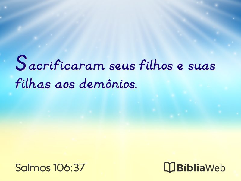 Salmos 106:37 em imagem para compartilhar