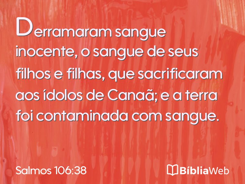 Salmos 106:38 em imagem para compartilhar