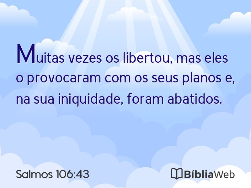 Salmos 106:43 em imagem para compartilhar