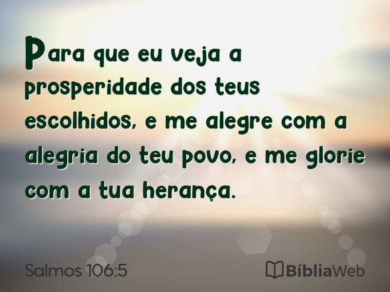 Salmos 106:5 em imagem para compartilhar