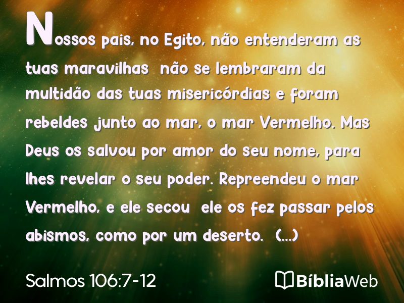 Salmos 106:7-12 em imagem para compartilhar