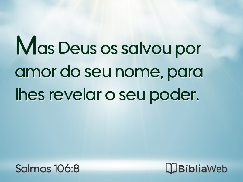 Salmos 106:8 em imagem para compartilhar