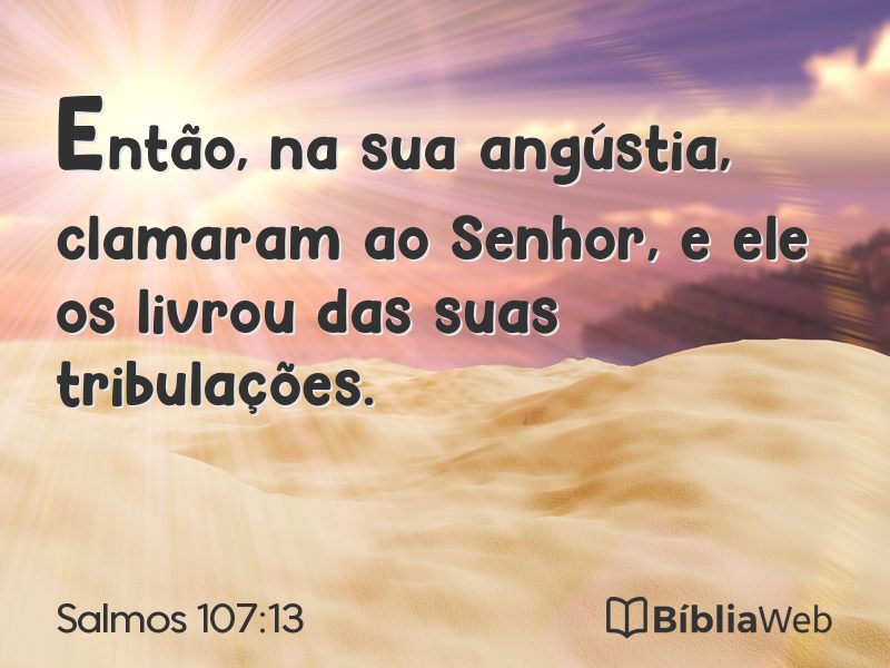 Salmos 107:13 em imagem para compartilhar