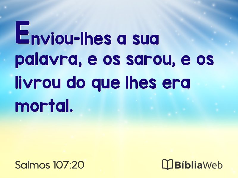 Salmos 107:20 em imagem para compartilhar