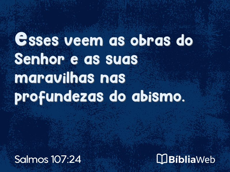 Salmos 107:24 em imagem para compartilhar
