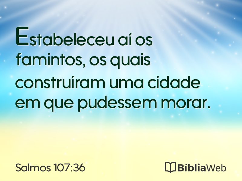 Salmos 107:36 em imagem para compartilhar