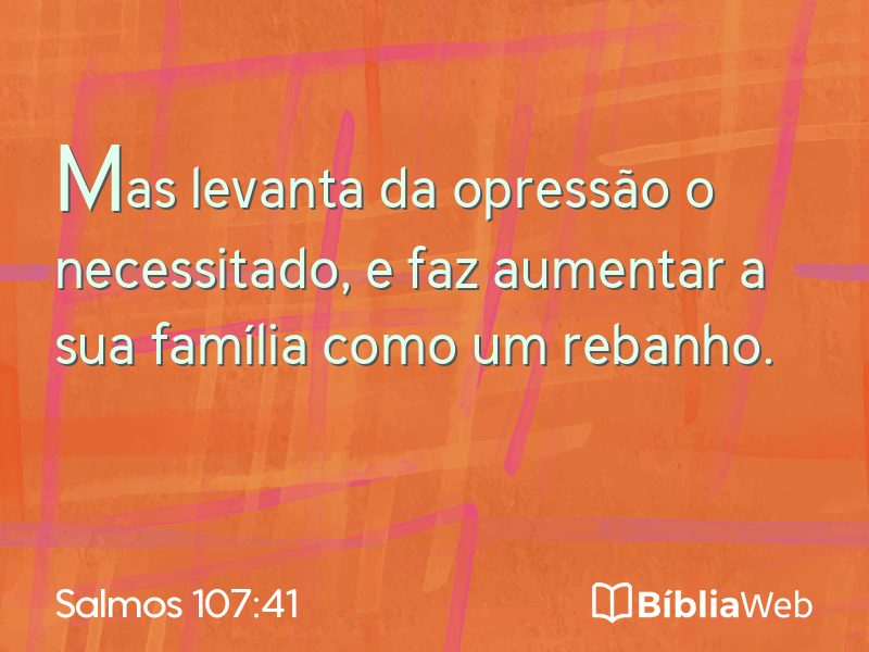 Salmos 107:41 em imagem para compartilhar