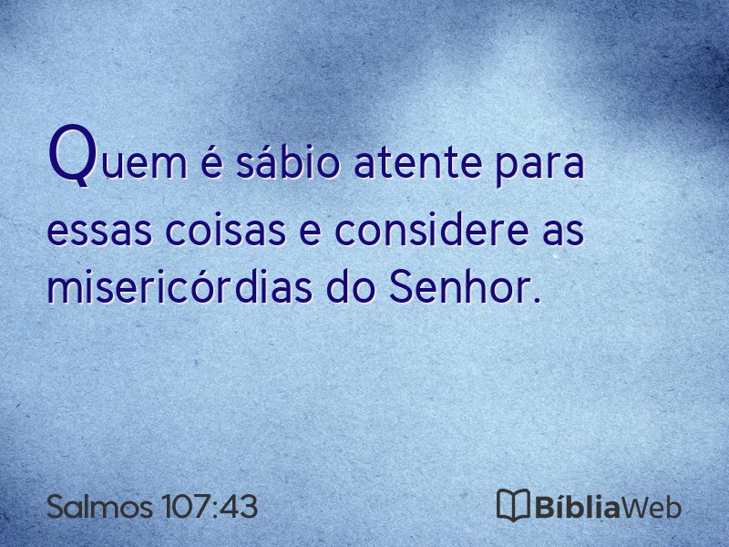 Salmos 107:43 em imagem para compartilhar