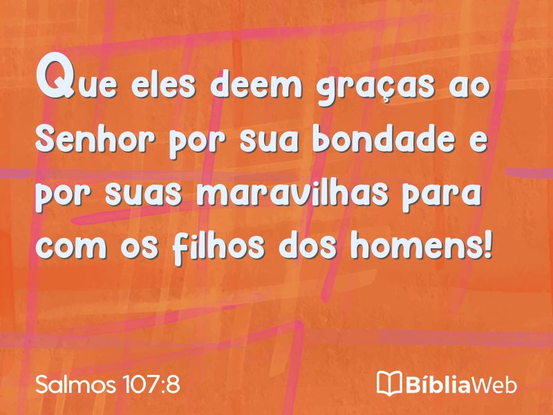 Salmos 107:8 em imagem para compartilhar