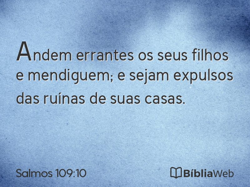 Salmos 109:10 em imagem para compartilhar