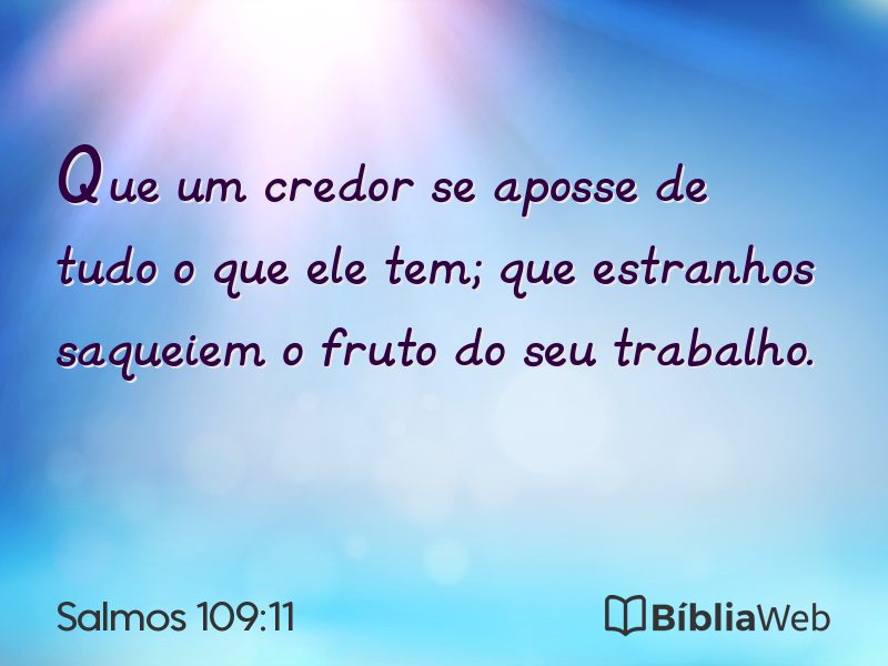 Salmos 109:11 em imagem para compartilhar