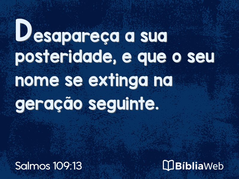Salmos 109:13 em imagem para compartilhar