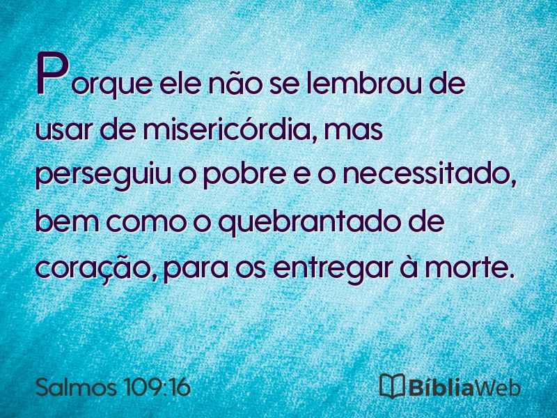 Salmos 109:16 em imagem para compartilhar