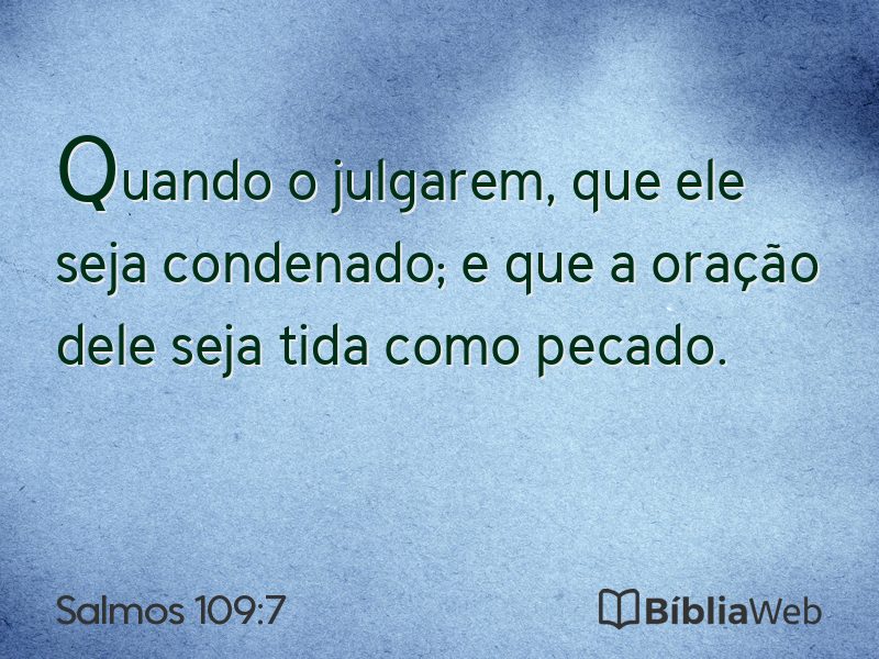 Salmos 109:7 em imagem para compartilhar