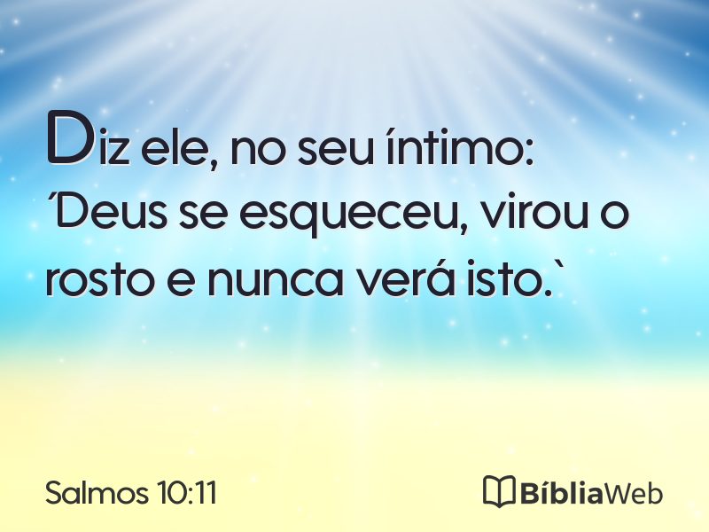 Salmos 10:11 em imagem para compartilhar