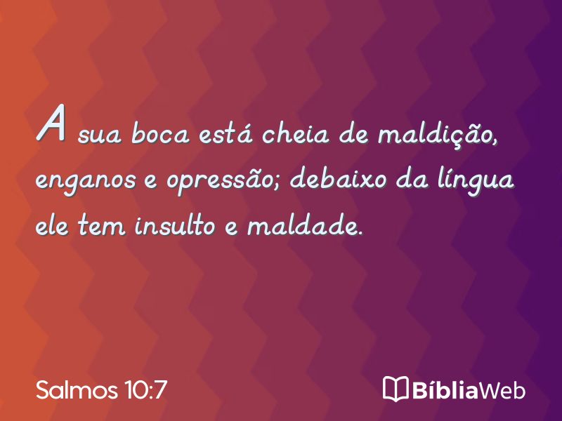 Salmos 10:7 em imagem para compartilhar
