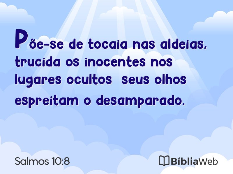 Salmos 10:8 em imagem para compartilhar