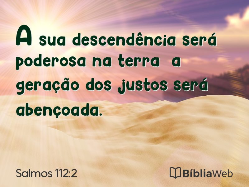 Salmos 112:2 em imagem para compartilhar