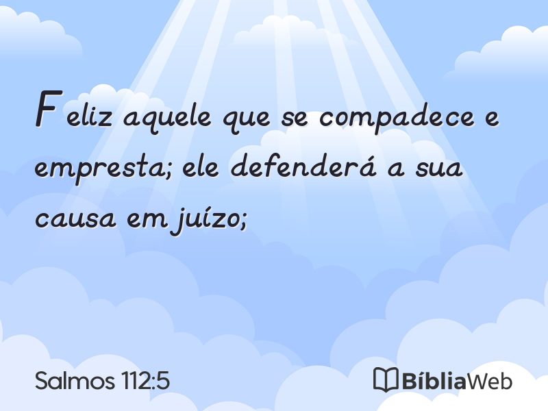 Salmos 112:5 em imagem para compartilhar