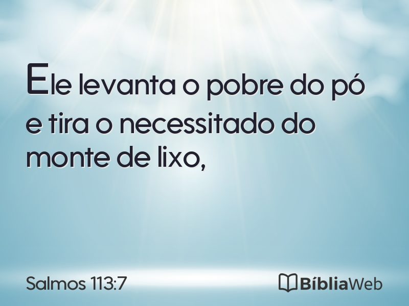 Salmos 113:7 em imagem para compartilhar
