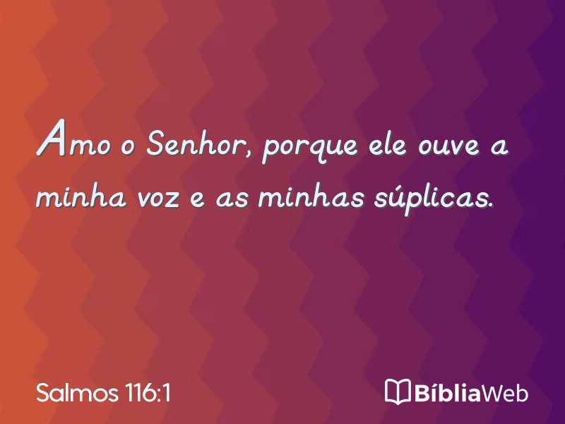 Salmos 116:1 em imagem para compartilhar