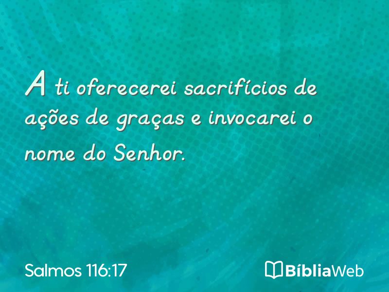Salmos 116:17 em imagem para compartilhar