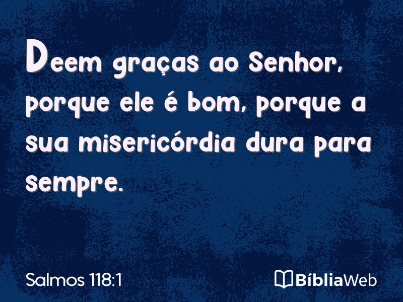 Salmos 118:1 em imagem para compartilhar