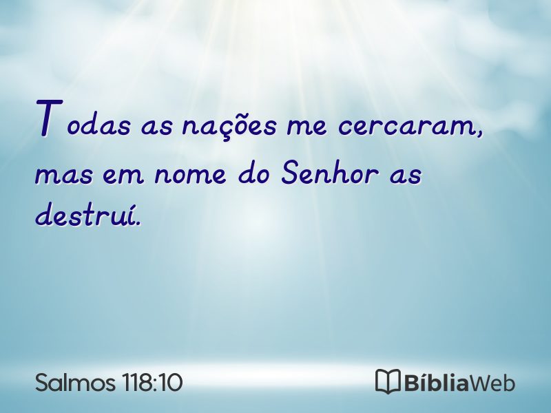Salmos 118:10 em imagem para compartilhar