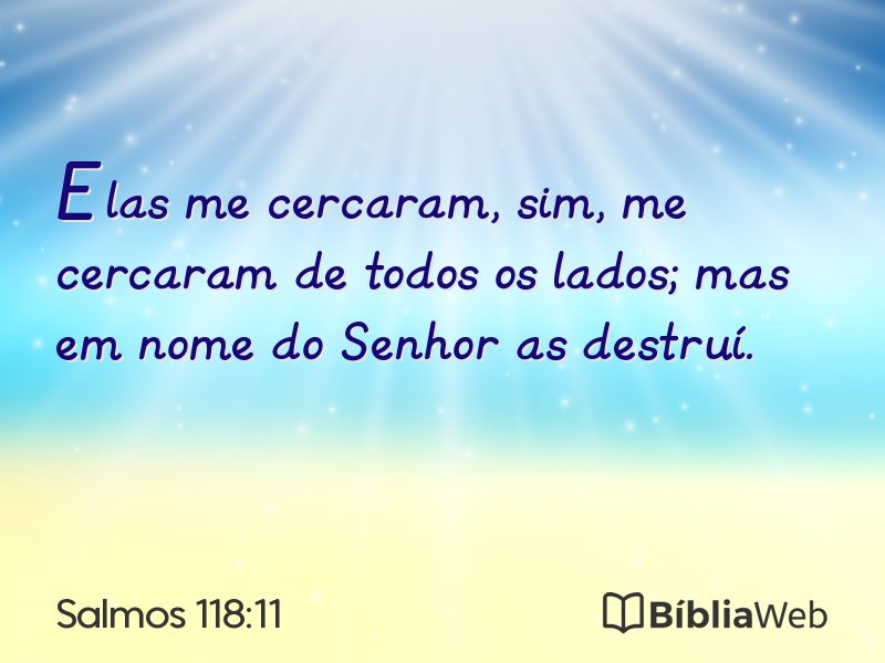 Salmos 118:11 em imagem para compartilhar