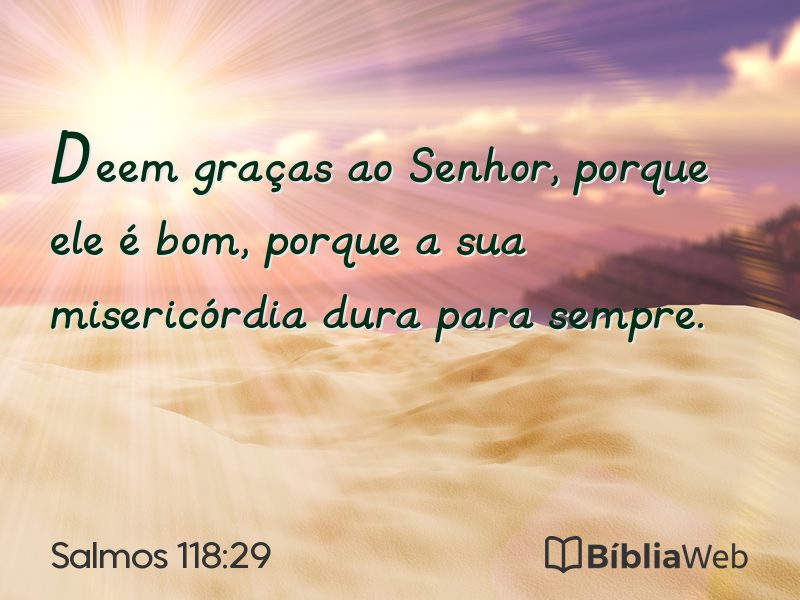Salmos 118:29 em imagem para compartilhar