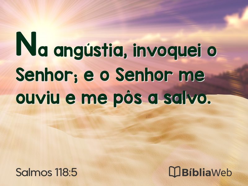 Salmos 118:5 em imagem para compartilhar