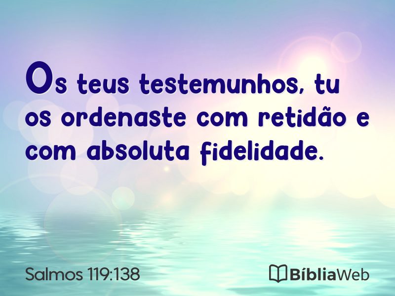 Salmos 119:138 em imagem para compartilhar