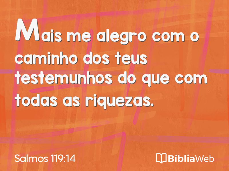 Salmos 119:14 em imagem para compartilhar