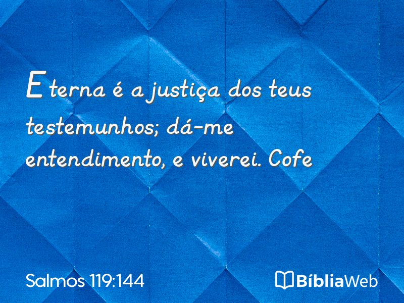 Salmos 119:144 em imagem para compartilhar