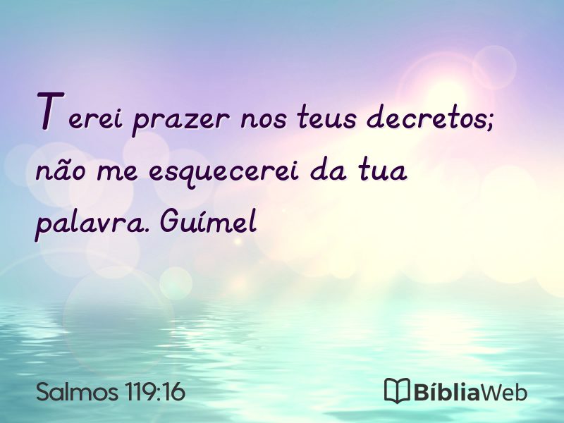 Salmos 119:16 em imagem para compartilhar