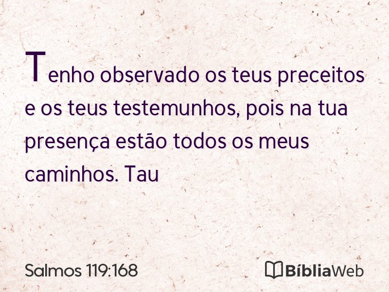 Salmos 119:168 em imagem para compartilhar