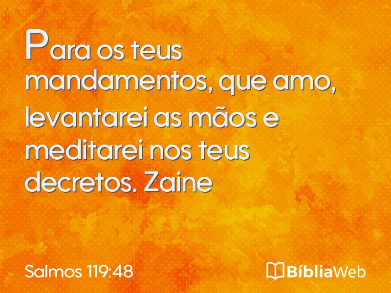 Salmos 119:48 em imagem para compartilhar