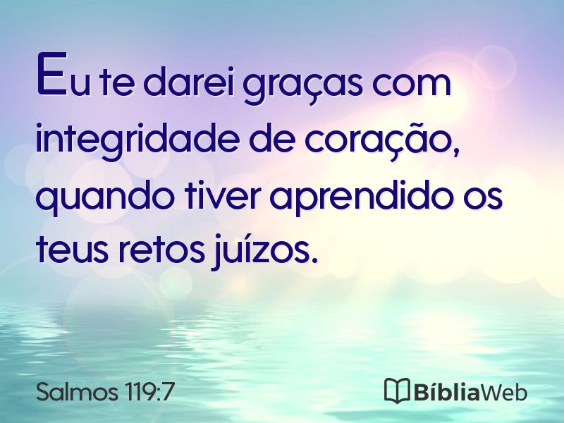 Salmos 119:7 em imagem para compartilhar
