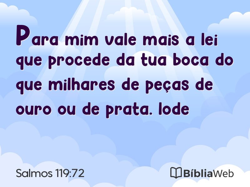Salmos 119:72 em imagem para compartilhar