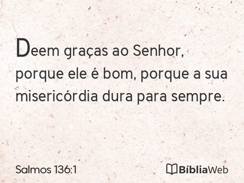 Salmos 136:1 em imagem para compartilhar